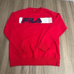FILA Red Crewneck Sweatshirt – Unisex – Size L – Excellent Condition